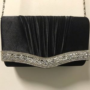 Black Rhinestone Crossbody Purse